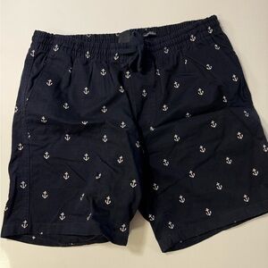 H&M Dark Blue Anchor Swim Trunks